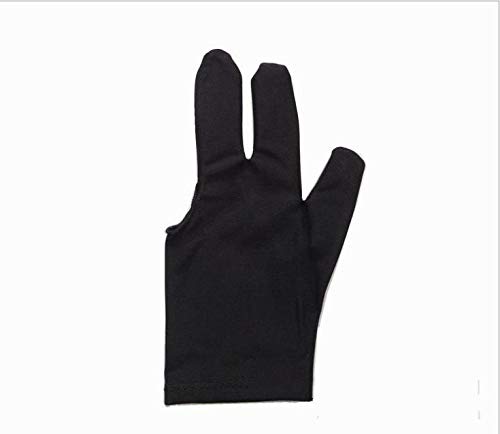 Eshylala 12 Pack 3 Fingers Billiard Glove Snooker Cue Glove Billiard Shooters Glove, Black