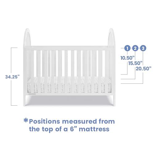 Delta Children Milano 4-in-1 Convertible Crib - Greenguard Gold Certified, Bianca White - image 6