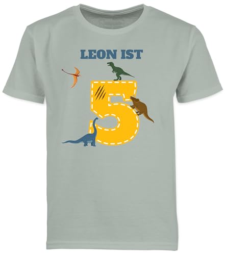Kinder T-Shirt Jungen - 5. - 5 Geburtstag Dinosaurier Dino - 104...