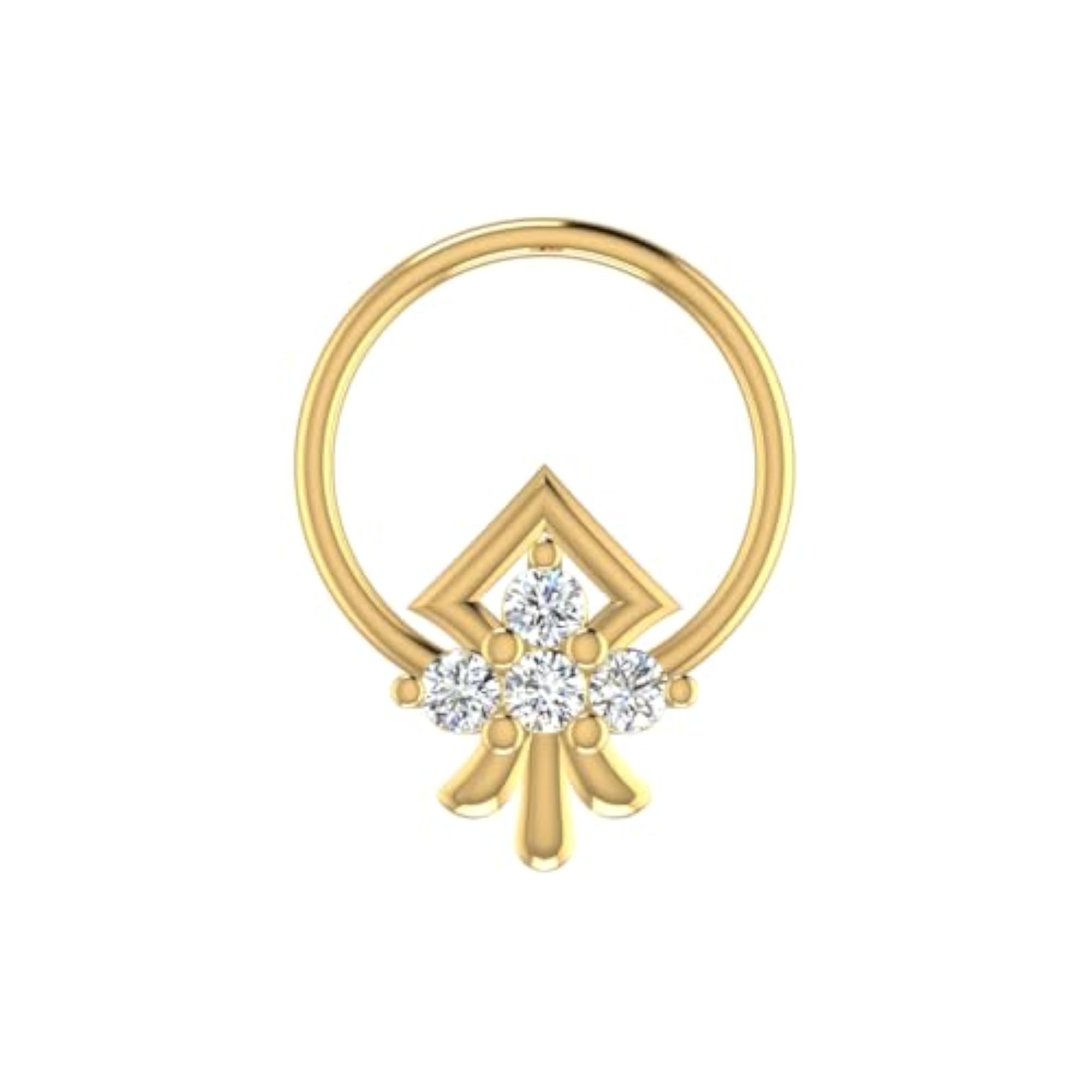 Women's 9K BIS Hallmarked Yellow Gold Stud Nosering