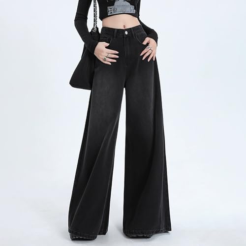 Womens Baggy Wide Leg Jeans High Waisted Plus Size Boyfriend Loose Fit Bell Bottom Stretchy Denim Pants with Pockets2