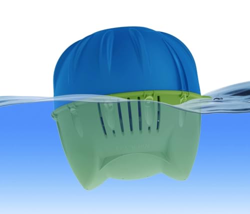 Flippin’ Frog Complete Floating Sanitizing System + 4 Flippin’ Frog Replacement Cartridges for Pools up to 5,000 gallons, Quick and Easy All-in-One Pool Sanitizer