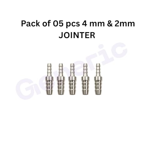 Image of Dental Chair Parts - 2mm x 4mm Straight Round Jointer | Direct Water Pipe Connector | Brass Construction, Lightweight & Durable (Pack of 5-2mm x 4mm)