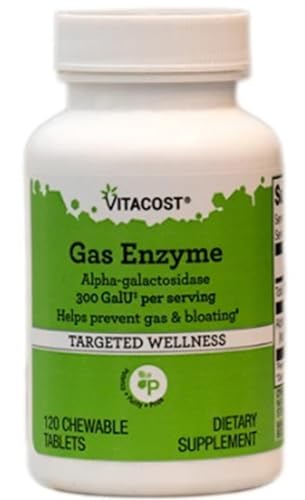 Vitacost Gas Enzyme Alpha-galactosidase -- 300 GalU per serving - 120 Chewable Tablets