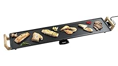Bestron Piastra elettrica per grigliare, XXXL Plancha piastra con rivestimento antiaderente, divertimento alla griglia per un massimo di 10 persone, superficie di cottura extra-lunga, Asia Design