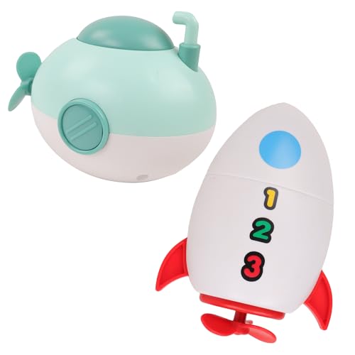 J.A.D.E - Fusée et sous-Marin À Remontoir - Jeux de Bain - sans Piles et Fonctionne dans l'eau - 048884 - Plastique - Jouet pour Enfants - Puériculture - Bébé - 1er Age - Cadeau - À Partir de 10 Mois