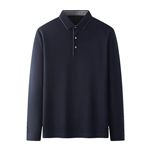 Polo en laine pour homme à manches longues le t-shirt classique et uni pour le business