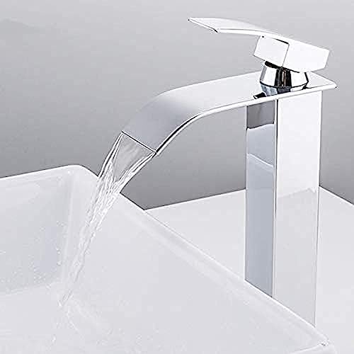 Robinet de salle de bain manche cascade mitigeur acier inoxydable évier