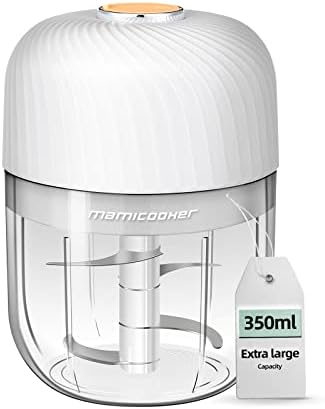 Electric Garlic Chopper, Portable Veggie Chopper, 350ML Garlic Grinder Masher Onion Chopper, Blender to Vegetable, Cordless Food Processor for Ginger, Chili, Fruit, Meat, Spices, Beans, etc