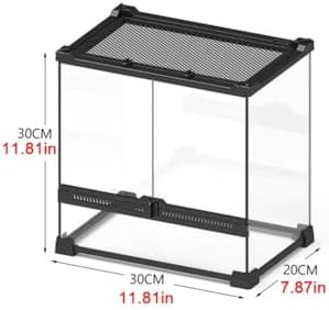Reptile Terrarium Tank for Bearded Dragons, Ball Pythons, and Amphibians - Ideal Enclosure for Leopard Geckos, Frogs, Turtles, Lizards, and More (30x20x20cm)