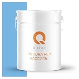 Q-COVER Pittura per facciate 10 L Azzurro | pittura a resina siliconica per esterni | vernice murale resistente alle intemperie