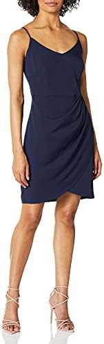 faux wrap detail tank dress