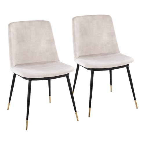 Fnecan Glam Dining Accent Chair with Velvet Upholstery, Black Metal