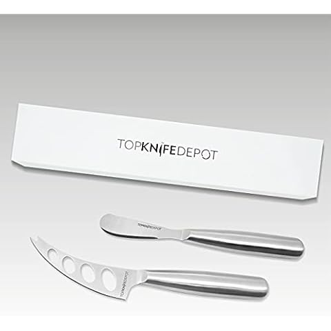 Artenostro TopKnife 2-Pc Soft Cheese Knife Set - Magnetic Box Included Cover