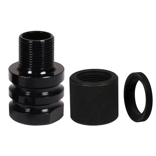 Thread Protector 1/2? x 36 TPI Thread to 1/2? x 28 TPI Thread Converter, 1/2 x 36 TPI to 1/2 x 28 TPI, 1/2-36 TPI Thread to 1/2-28 TPI Thread Converter with 1/2? Crush Washer, Black