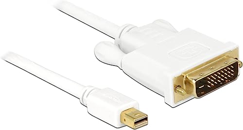 DeLock 83986 0.5m Mini DisplayPort DVI-D Blanco - Adaptador de cable de vídeo (0,5 m, Mini DisplayPort, DVI-D, Macho, Masculino, Oro)