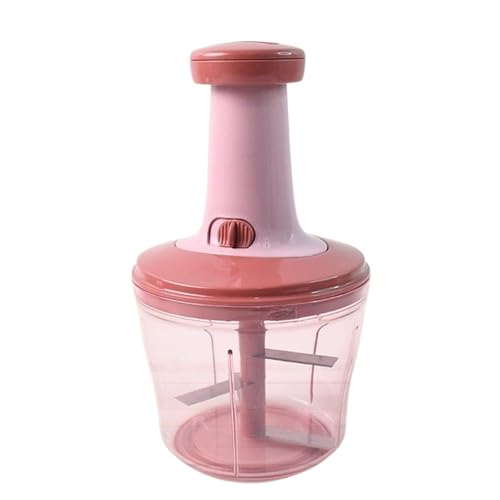 Apex Quba Push Chopper, Manual Food Processor with 1000 ML Container, Pink-image-15