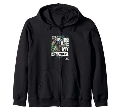 Sweat à capuche zippé Jurassic World Velociraptor Ate My Homework pour enfant