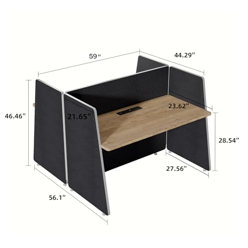 ONNAHOMEStlyle 2-Person Modular Cubicle Desk Workstation | with Built-in Power & Mobile Storage, Acoustic Privacy Panels | Sleek, Scalable Layout for Modern Teams (Black, 2 Person cubicles)
