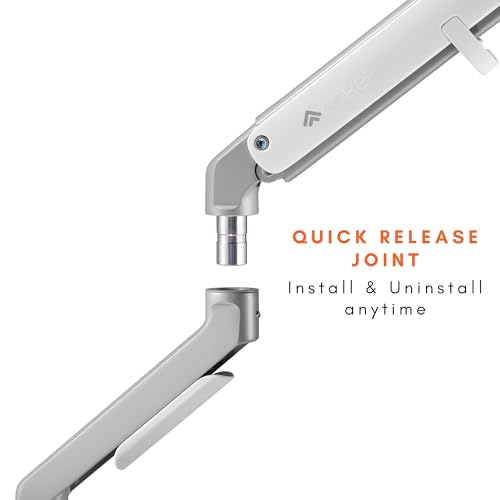 Image of ARTIKEL Monitor Desk Mount Adjustable Spring Assisted Monitor Arm VESA Mount with C Clamp Grommet Mounting Base Computer Monitor Stand (Sleek White, Dual)