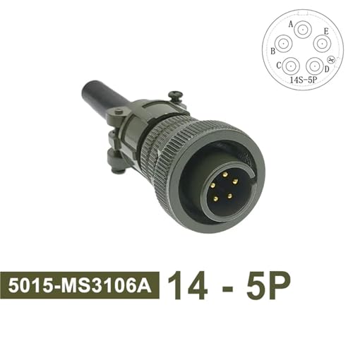 Conector militar 14S-5 MS3106 circular tipo sobremoldeado de 5 pines 2