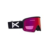 Anon Nesa Snow Goggles + Bonus Lens + MFI Face Mask (Low Bridge Fit) (Frame: Black, Lens: Perceive Sunny Red, Spare Lens: Cloudy Burst)