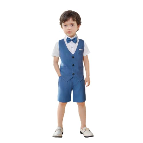 Image of Nwada Boys Suit Toddler Dress Clothes Shirt with Bow Tie, Dress Pants Sets Kids Gentleman Outfit suits