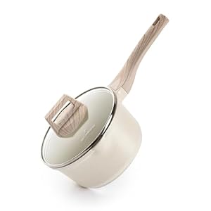 JUST PERFECTO Pfanne Induktion Kasserolle 18cm – 2L Pfanne mit deckel – Beschichteter Topf – Milchtopf mit ausgießer – kleiner topf induktion – mini topf