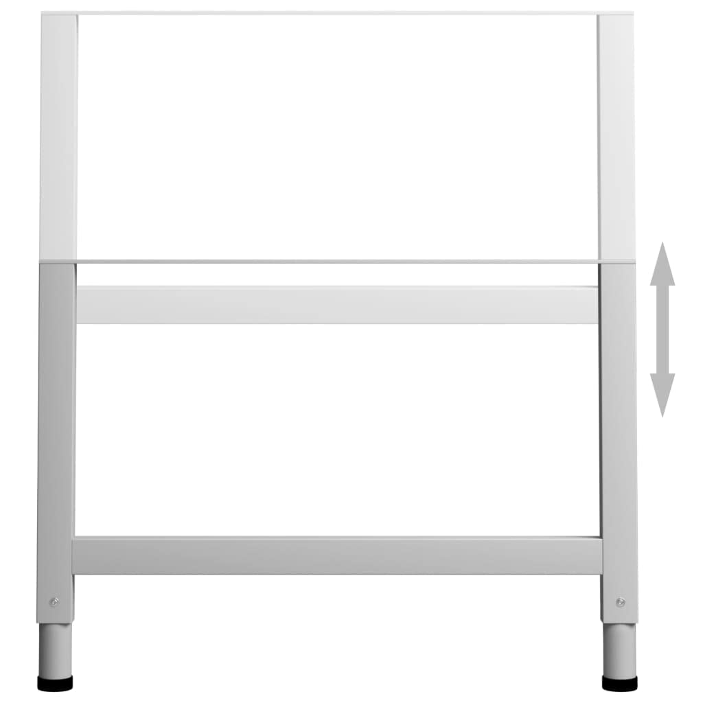Fengshui Werkbankgestell Metall 85x69-95,5 cm Verstellbar 2 STK | Pulverbeschichtete Beine, langlebig, starke Belastbarkeit, vorgebohrte Löcher für Tischplatte