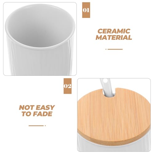 Tarro de cerámica para condimentos con diseño elegante de 300ml para encimera 4