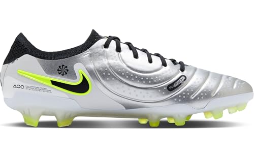 Nike Homme Tiempo Legend 10 Elite Fußballschuh für Normalen Rasen Chaussure de Football, Noir métallisé argenté, 40.5 EU