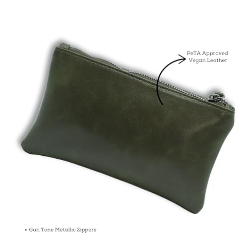Image of VISMIINTREND Flat PU Pencil Pouch for Boys & Girls | Large Stationery Organizer & Pen Case for School, College, Kids, Students (Green)