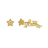 Pendientes de estrella de plata 925 con tachuelas para mujer, joyería dulce., Metal