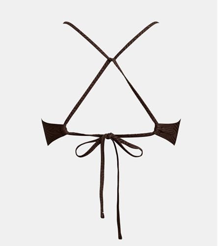 Image of CUPSHE Womens V Neck Textured Bikini Top Crssback Swimsuit | Self Tie,Soft Removable Cups,Spaghetti Straps,Flattering Bathing Suit For Vacation And Beach
