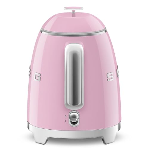 Image of SMEG Mini 50's Retro Style 3 Cup Electric Kettle with Double Wall Anti Slip Base and Water Level Indicator (Pink)