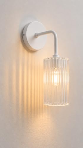 Image of Antique Modern Single White Wall Light with Crystal Acrylic Shade Hanging Sconce Lamps Design for Bedroom Living Room Bathroom Bedside Vanity Hall Home Decor Hotel Bar