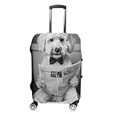 Bedlington Terrier Wandkunst, lustige Badezimmer-Dekoration, Tier in Toilette, Haustierladen-Kunst, Hundekunst, Bedlington-Terrier-Geschenk, 1_4 Gepäckkoffer, Stil:, M(22-24inch), Kofferhülle