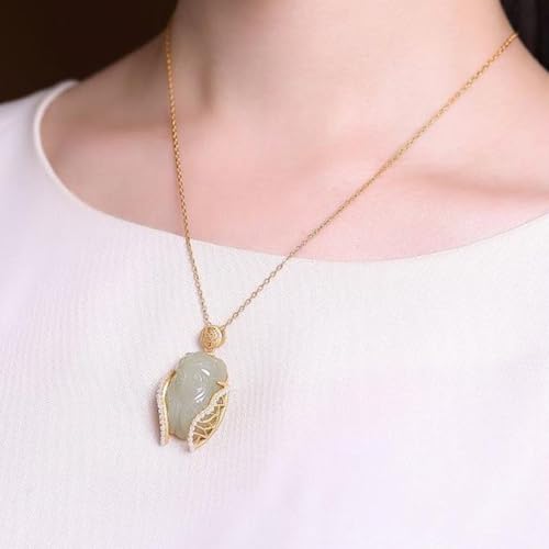 Collier cigale argent S925 et jade vert, idéal session yoga - 4
