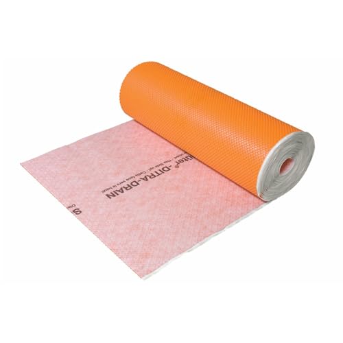 Schluter Ditra-Drain Waterproofing Membrane - Ideal for Tile Installations, Drainage Layer - 3 Feet 3 Inches X 82 Feet, 269 Square Feet Coverage - DITRA-DRAIN25M