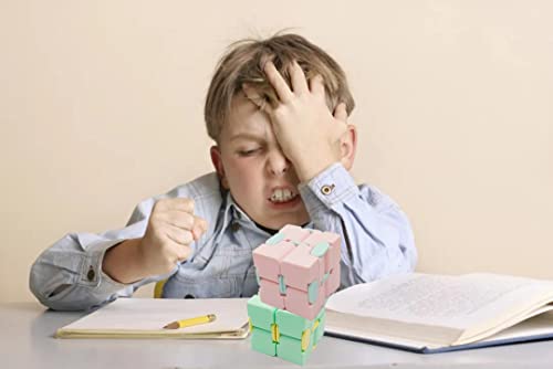 12Pcs Infinity Cubes Fidget Blocks Toys For Party Favors, Fidget Cube For Classroom Prizes, Goodie Bag Stuffers Birthday Valentine Halloween For Kid And Adult（Macaron） #TOP3