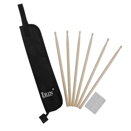 Toyvian 3 Pçs 1 Conjunto Saco De Baqueta Tambor Mute Pads Tambor Silenciador Baquetas Mudo Tambor Si