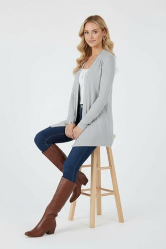 Image of ToBeInStyle Womens Open Front Long Sleeve Lightweight Asymmetrical Draped Cardigan with Side Pockets