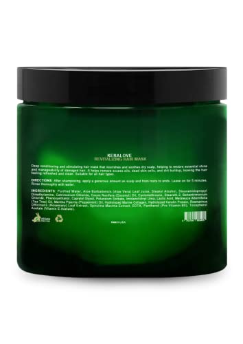 Keralove Revitalizing Hair Mask - Tea Tree Deep Conditioner - Moisturizes & Protects Hair & Scalp - With Soy Protein, Vitamin E, Collagen, Keratin & Coconut Oil - 16 Oz #TOP1