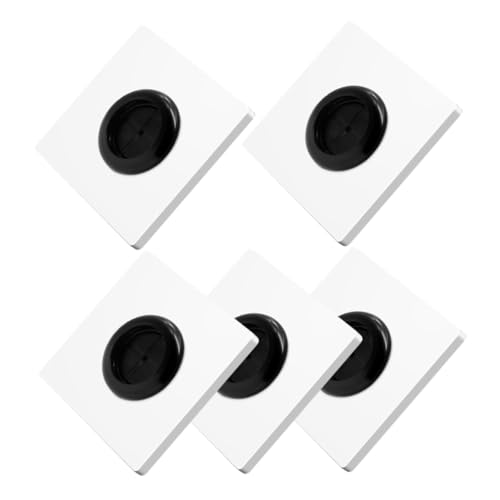 Uonlytech Lot de 5 Plaques Murales pour Trou de Sortie de Câble Passe-câble à Travers Le Mur Couvercle de Prise Murale Brosse pour Câble Cache-câble Mural en Caoutchouc en Plastique