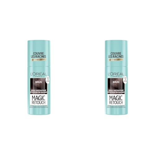 L'Oréal Paris Spray Instantané Correcteur de Racines & Cheveux Blancs, Magic Retouch, Brun, 75 ml (Lot de 2)