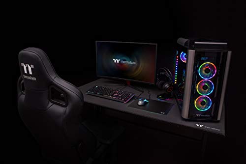 Thermaltake Tt Gaming Level 20 Gt Battlestation Computer Gaming Desk, Adjustable Heights, Scratch Resistant Surface, Full-Sized Desk Mat, GD-LBS-BRHANX-01 , Black