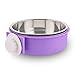 Guardians Crate Dog Bowl Removable Stainless Steel Water Food Feeder Bows Cage Coop Cup for Cat Puppy Bird Pets (Large, Purple)