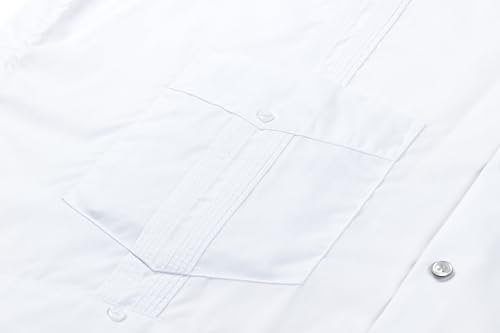MAXJON Mens Guayabera Shirts Casual Snap Short Sleeve Shirts with Four Pockets,Summer Beach Shirt Tops 5