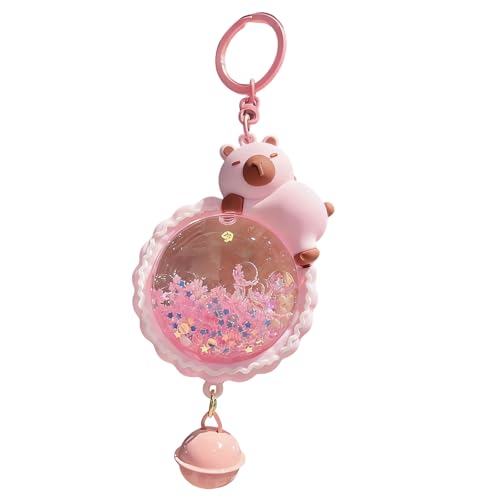 Moving Sand Art Acrylic Keychain with Alloy Carabiner Charm for Bags or Car Keys Gifts Portable Sand Keyring Trendy Desk Decorat