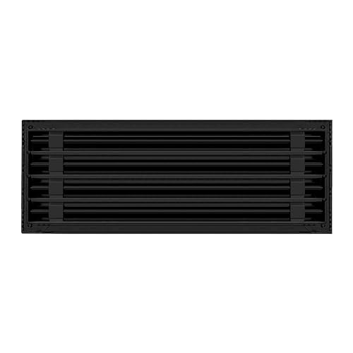 Image of BUILDMART - 22x8 Modern AC Vent Cover - Decorative Black Aluminum Air Vent - Standard Linear Slot Diffuser - Heating and Cooling Register Grille for Ceiling, Walls & Floors - Texas Buildmart